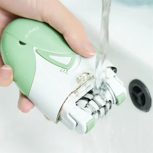 Depiladora Eléctrica Portátil Ckeyin Con Color Verde Claro Y