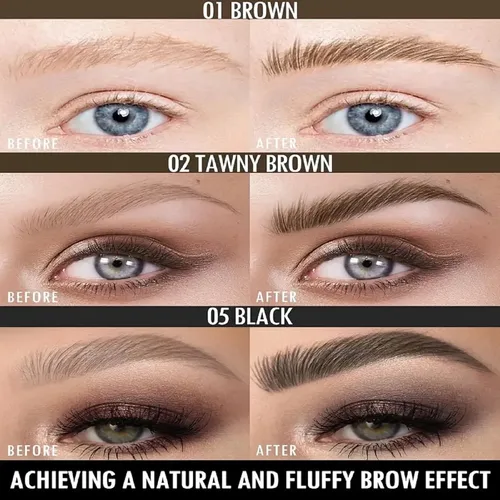 Lápiz De Cejas Resistente Al Agua Con Micrograbado De Unifox Black 05