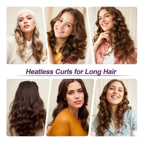 Rulos Para Cabello Sin Calor Posicurly Para Dormir 4 Pzas Co