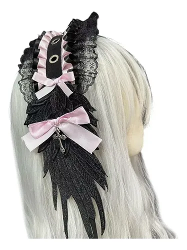 ..diadema Redonda Con Alas De Lolita Gótica..