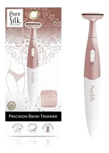 Depilador Pure Silk Trimmer zona intima axilas y piernas electrico usa bateria AAA sin irritación
