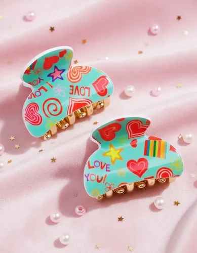 Broches De Pelo Para Nenas. Clips Para Niñas Ganchos Nenas Color Turquesa