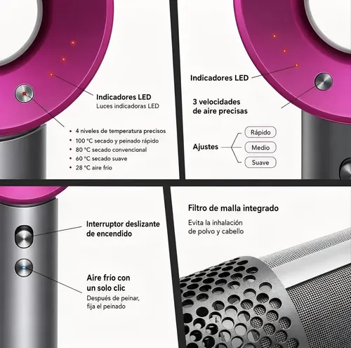 Secador Pelo Profesional Alto Potencia Aire Frío Calor