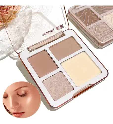 Paleta Contorno 4c Iluminador 3d Mate Duradero Rostro Y