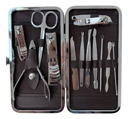 Set De Manicura Y Pedicura 12 Piezas Con Estuche
