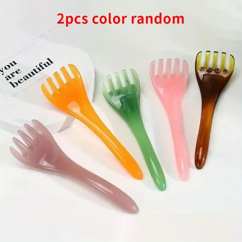2 Piezas De Masajeador De Cabeza De Cinco Puntas – Tabla Gua