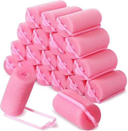 18 Rulos De Espuma Suave Para El Cabello, Color Rosa