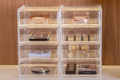 Setx4 Cajones Organizadores Acrílico Maquillaje Bijou Joyas