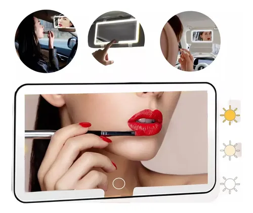 Espejo De Maquillaje Con Luz Led Recargable Para Coche Y Toc