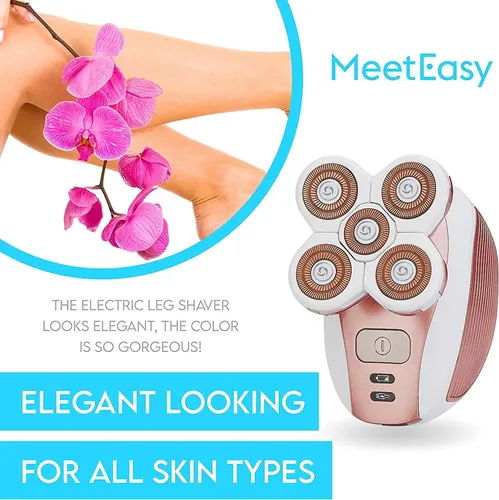 Afeitadora Eléctrica De Piernas Meeteasy Recargable Para Muj