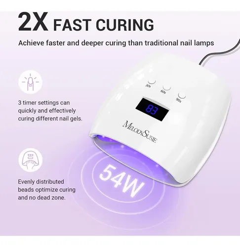 Lámpara Uv Led Melodysusie 54w Para Uñas De Gel Con