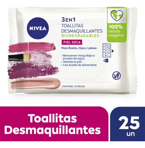 Toallitas Desmaquillantes Nivea Suaves X 25 U