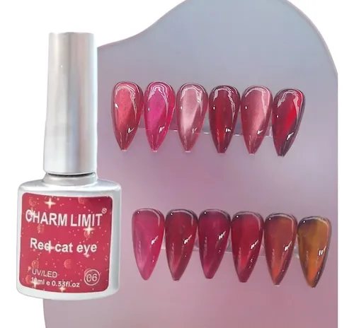 Esmalte Semipermanente Uv Red Cat Eye Ojo Gato Charm Limit