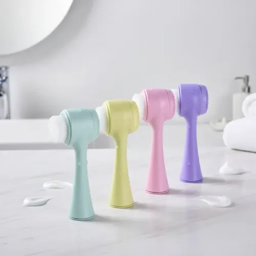 Limpiador Facial Exfoliante Doble Manual Cepillo Color Lisos