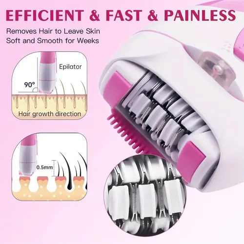 Depiladora Eléctrica Recargable Hatteker Mujer Pink