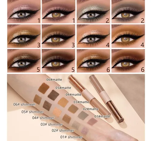 Miasarah Lápiz Sombra Líquida Mate Y Glitter Waterproof #1