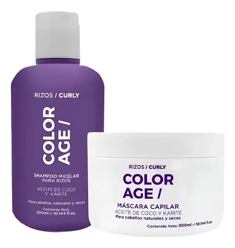 Shampoo + Máscara Rulos Aceite Coco Y Karité Color Age