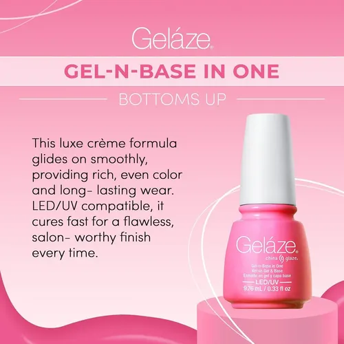 Gel&base Top Coat China Glaze Bottoms Up 2 En 1