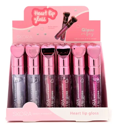 Brillo Labial Corazon Glitter Skora Heart Lip Gloss Tonos