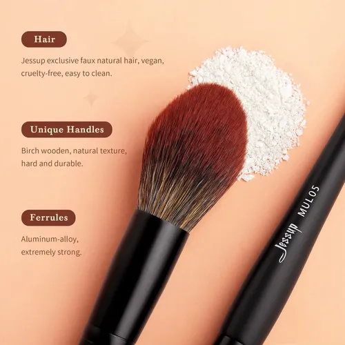 Set De Brochas De Maquillaje Jessup Para Rostro Grande 3 Pie