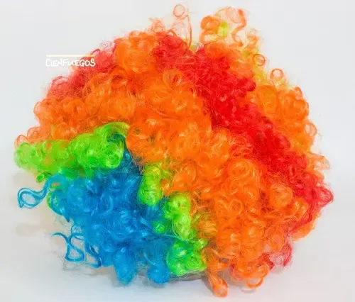 Peluca De Payaso Multicolor