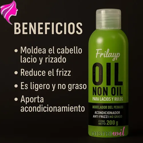 Oil Non Oil Modelador De Peinados Frilayp X200g Acondiciona Antifrizz No Graso – Ideal Lacios Y Rulos – Uso Profesional Absolut Repair Brillo Oleo Extraordinario Hidratante Nutritivo Suaviza Humecta