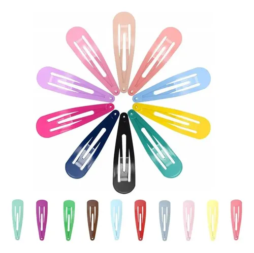 100 Hebillas De Pelo Broche Tic Tac Blister Unidades Surtido
