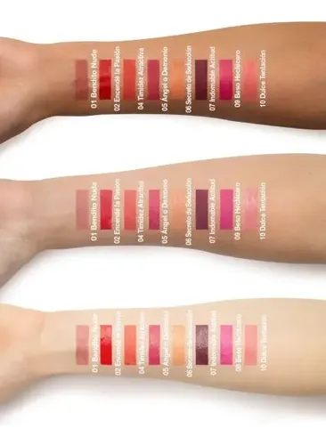 Labial Liquido + Fijador Silk Kiss Long Lasting 12h Color N12 / Rosa Delicioso