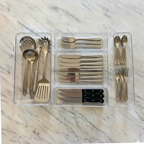 Organizador Acrílico Pack X 5 Piezas Transparente Multiuso