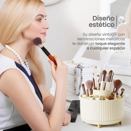 Organizador Maquillaje Porta Cosmetico Giratorio Escritorio