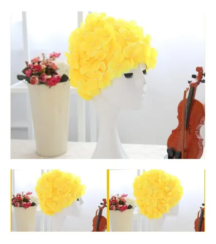 Gorro De Baño De Flores Gorros De Baño Suaves Amarillo