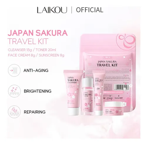Set De Maquillaje Laikou: Limpiador Facial, Tónico, Crema Fa