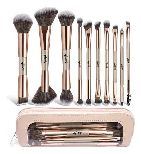 Set De Brochas De Maquillaje Neoniq 10 Unidades Champagne Go