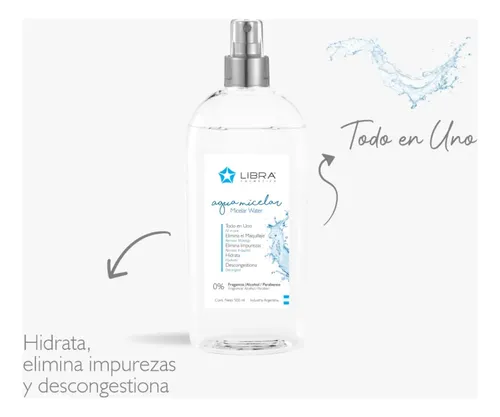 Agua Micelar Desmaquillante Limpieza Facial 250 Ml Libra
