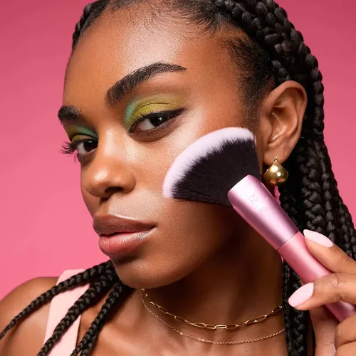 Brocha Maquillaje Real Techniques Extra Big Finishing Brush Rosa