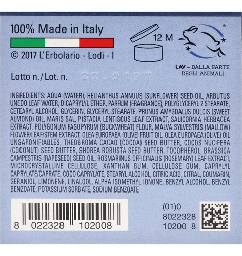 Crema Corporal L’erbolario Sal Marina 8.8 Oz