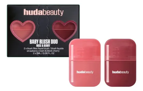 Huda Beauty- Baby Blush Duo. Rose & Berry Tono Del Maquillaje Rose-berry