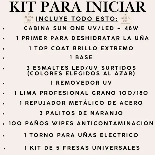 Kit Manicura Inicial Uñas Semipermanente Cabina Uv Led 48w