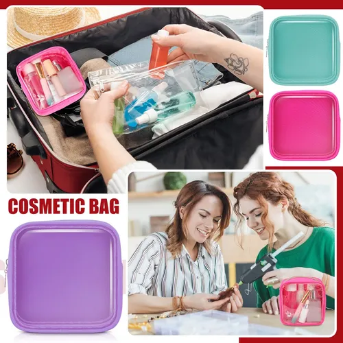 Bolsa De Maquillaje Hushee De Nailon Transparente Para Mujer