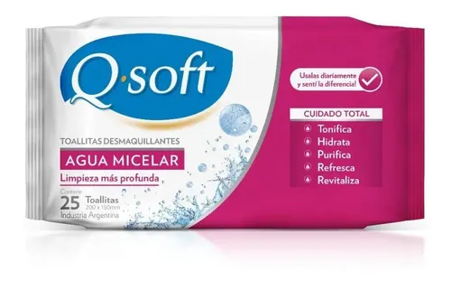 Toallitas Desmaquillantes Q-soft Agua Micelar (12 Paquetes)