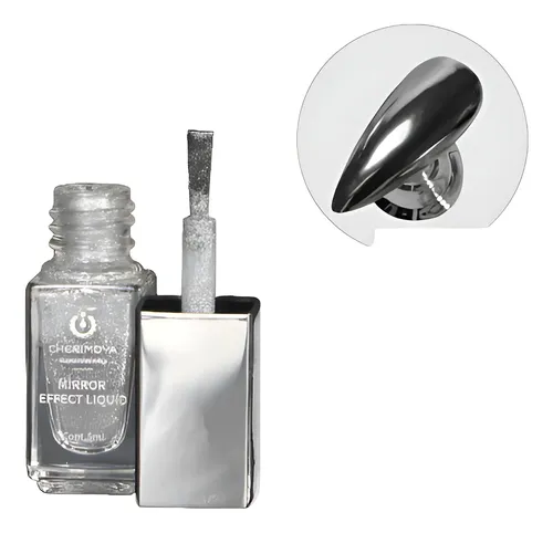 Efecto Espejo Metalizado Uñas Cherimoya Silver Mirror Uv Led