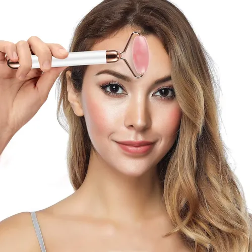 Masaje Facial 3-en-1 Dangshan Jade Roller Rose Quartz