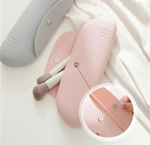 Porta Brochas De Maquillaje Organizador Viaje Neceser Makeup Color Blanco