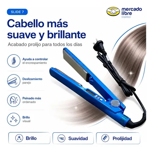 Alisador De Pelo Nano Titanio 35w Color Azul Uso Diario
