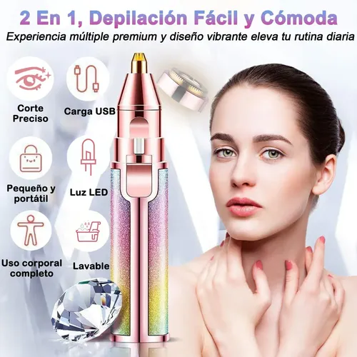 – Depiladora Facial Electrica Mujer 2 En 1, Recargable Usb