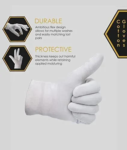 Guantes Algodón Blancos 20 Pcs Para Manos Secas Y Eczema