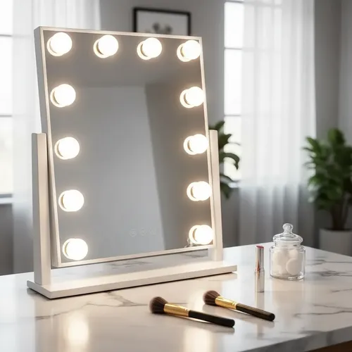 Espejo Para Maquillaje Luz 12 Led Hollywood Usb