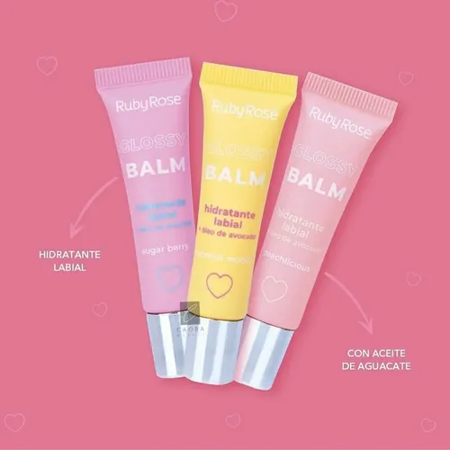 Glossy Balm Hidratante Labial Oleo De Aguacate Ruby Rose