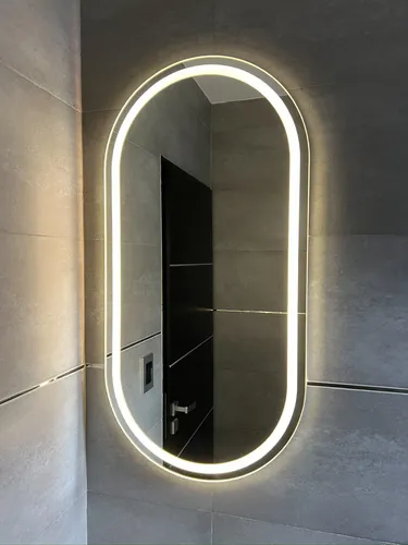 Espejo Ovalado Píldora Led 70x50cm Dimerizable Botón Táctil