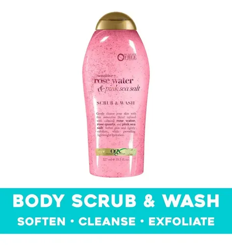 OGX Jabón Corporal Exfoliante Fresh con Sal Rosa y Agua de Rosa